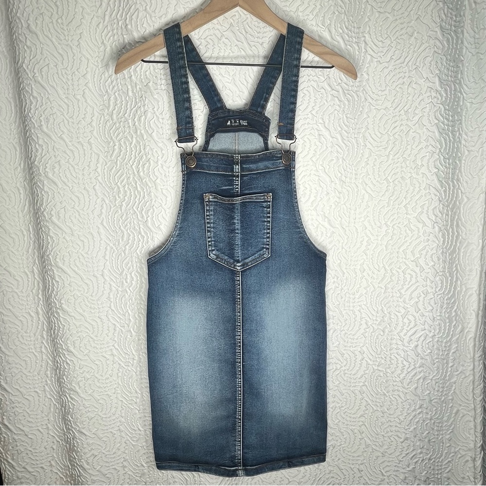 Cuidado Con El Perro Denim Overall Skirt Pinafore Dress Medium M Junior